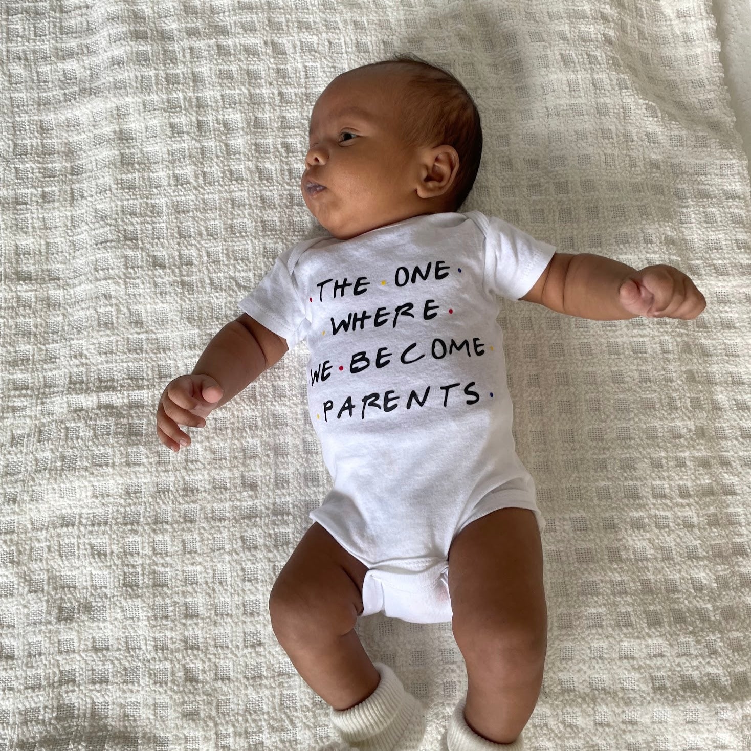 The One Where We Become Parents FRIENDS Inspired Baby Onesie