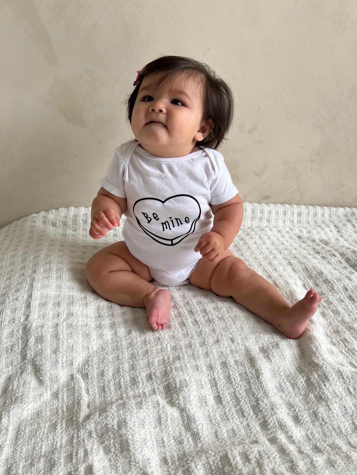 Be Mine Candy Heart Baby Onesie®