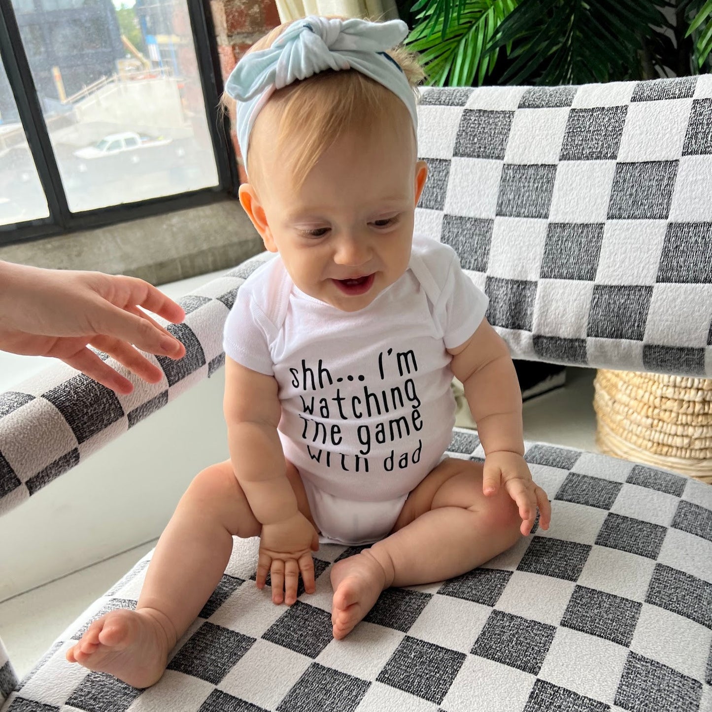 Shh...I'm Watching The Game With Dad Baby Onesie®