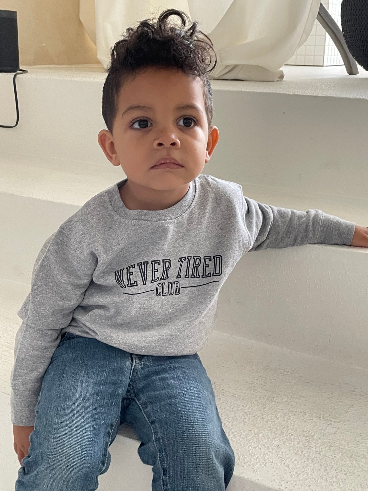 Never Tired Club Toddler Crewneck