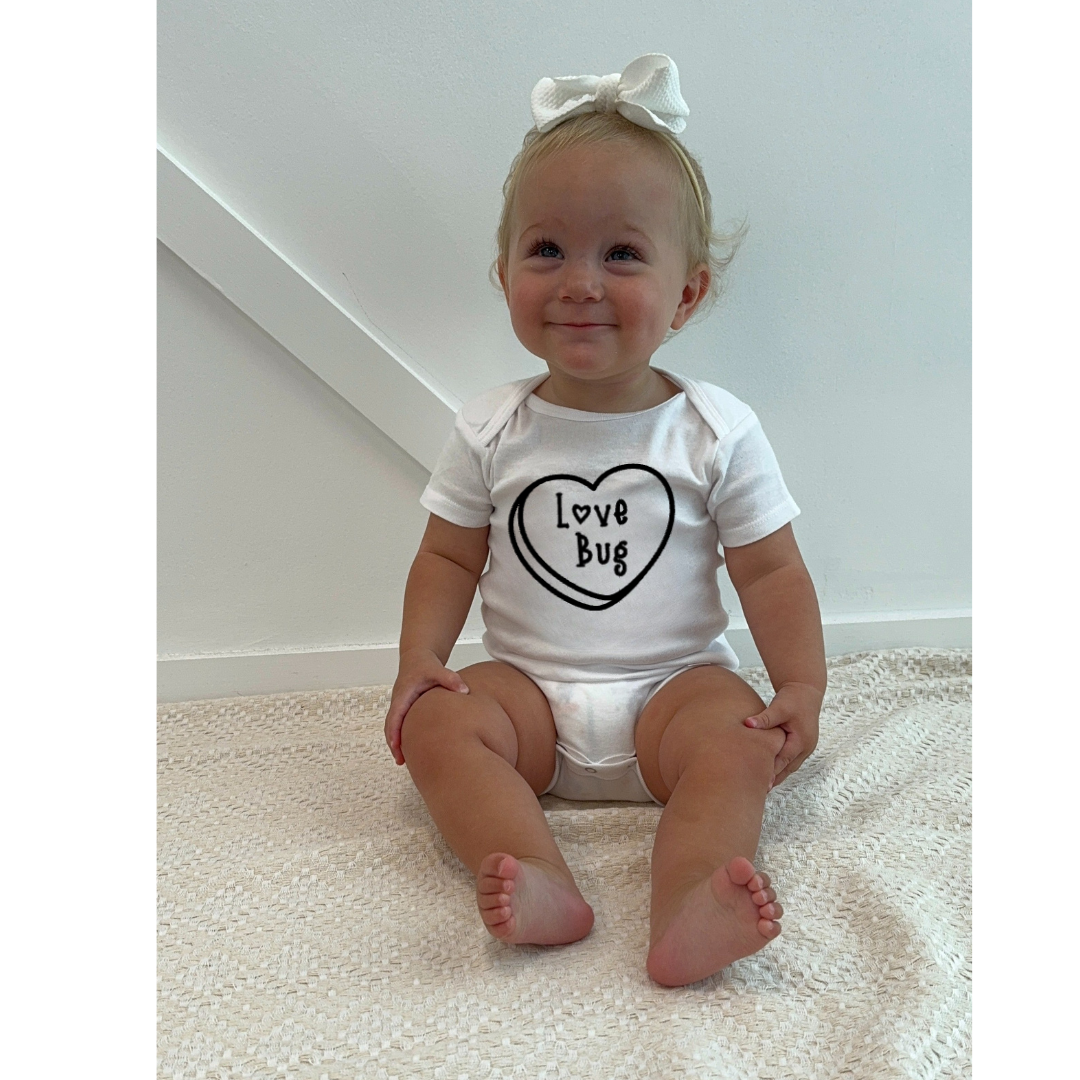 Love Bug Candy Heart Baby Onesie®