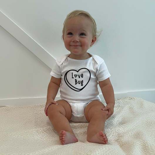 Love Bug Candy Heart Baby Onesie®