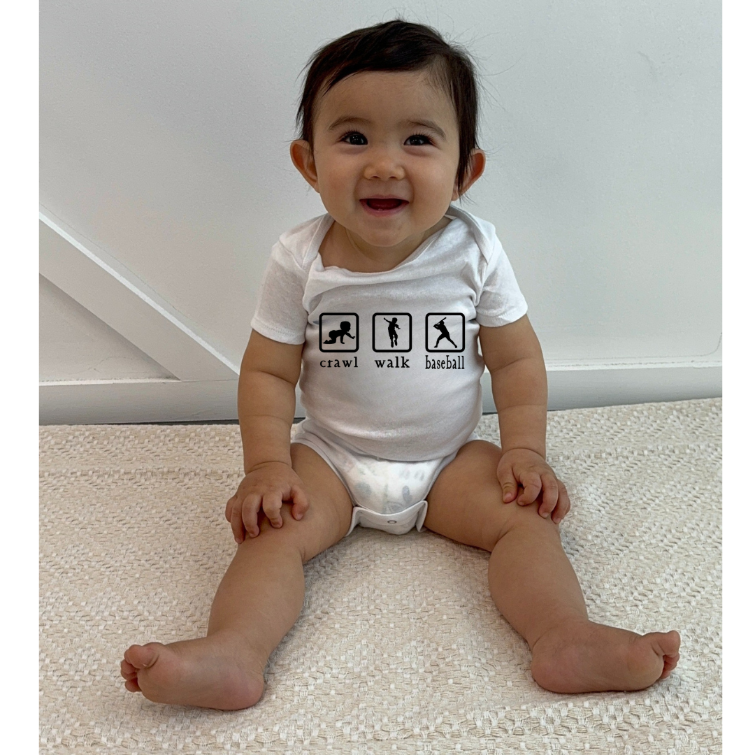 Crawl, Walk, Baseball Baby Onesie®