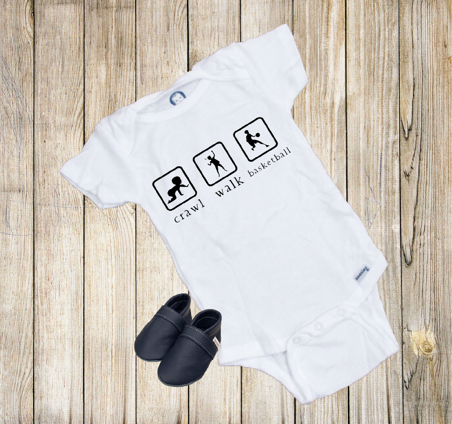 Crawl, Walk, Basketball Baby Onesie®