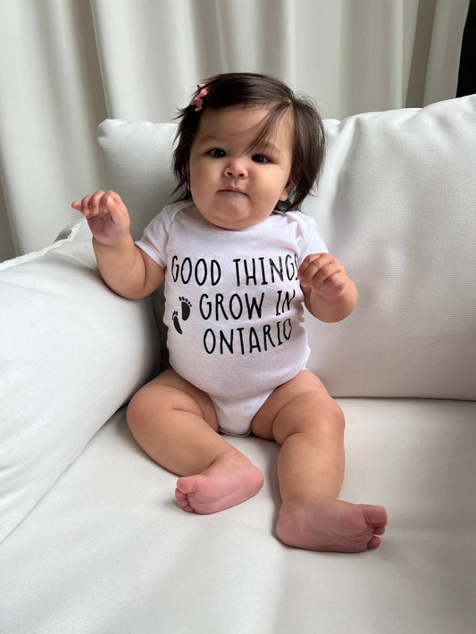 Good Things Grow in Ontario Baby Onesie®