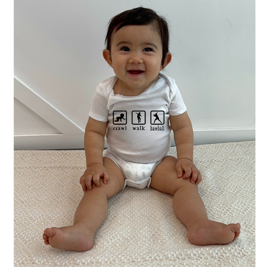 Crawl, Walk, Baseball Baby Onesie®