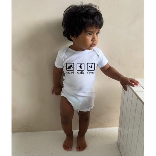 Crawl, Walk, Cheer Baby Onesie®