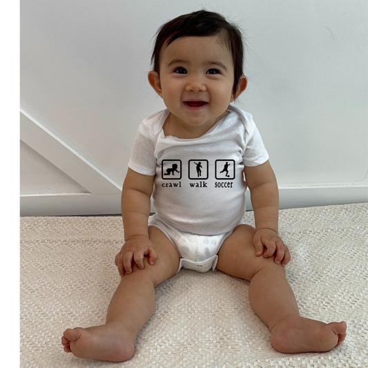 Crawl, Walk, Soccer Baby Onesie®