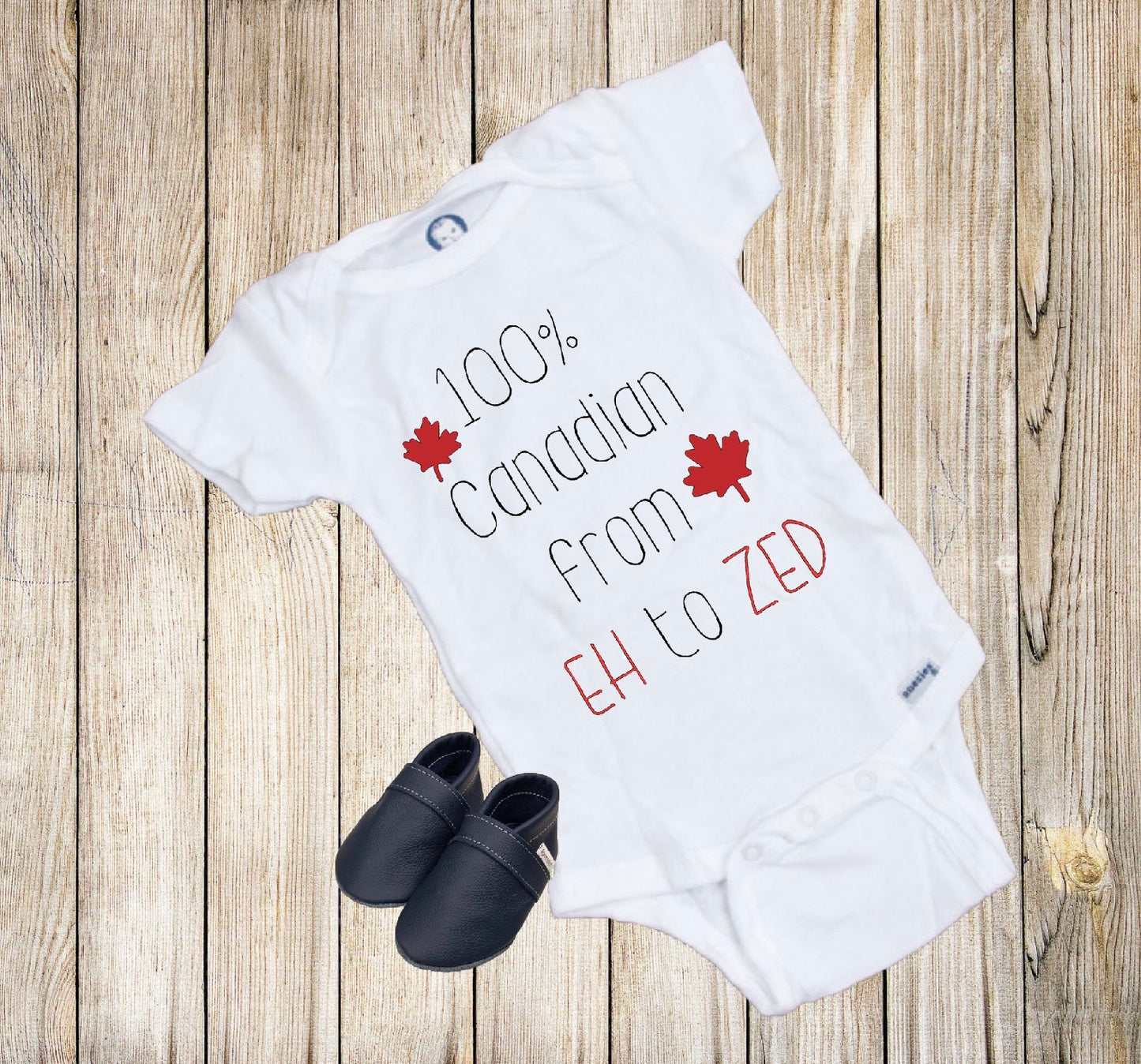 100% Canadian From Eh to Zed Baby Onesie®