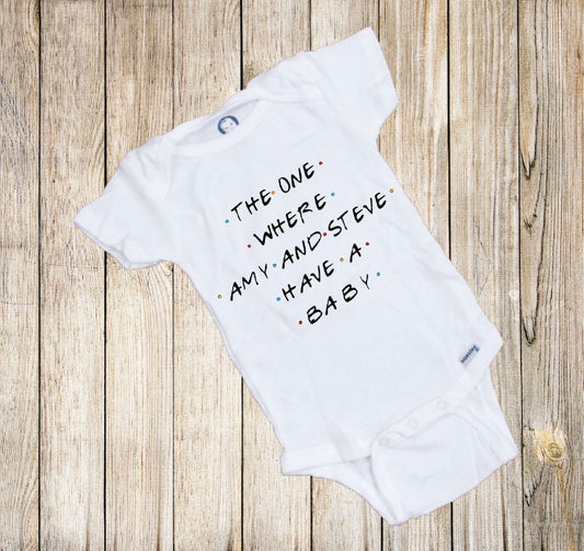 The One Where We Have A Baby Personalized Announcement Baby Onesie®