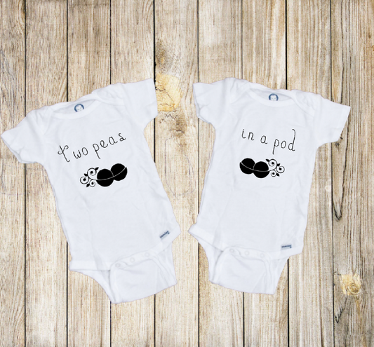 Two Peas In A Pod Twin Baby Onesies®